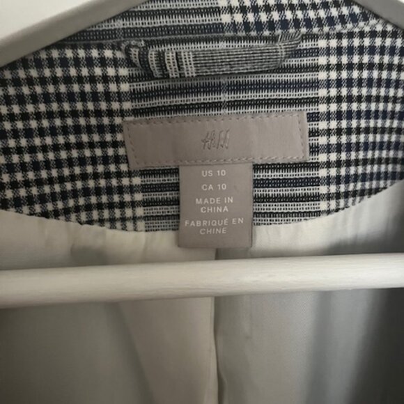 H&M Houndstooth Grey Blazer (10)/L - Picture 2 of 2